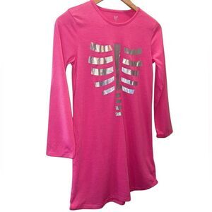 Gap Kids Girls Pink Skeleton Nightgown Pajama Dress Size 10 Long Sleeve